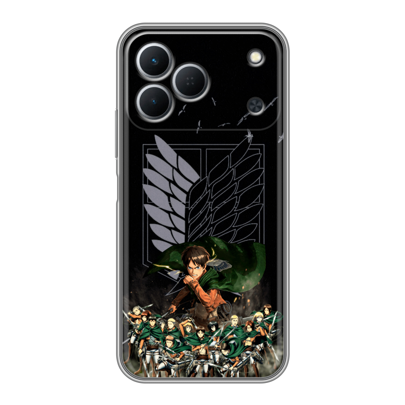 Силиконовый чехол на Tecno Spark 50 с принтом Атака титанов Силиконовый чехол на Tecno Spark 50 с принтом Атака титанов