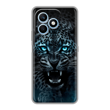 Силиконовый чехол на Honor X8d с принтом Темный леопард Силиконовый чехол на Honor X8d с принтом Темный леопард