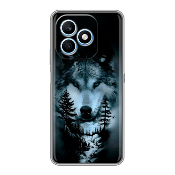 Силиконовый чехол на Honor X8d с принтом Лесной волк Силиконовый чехол на Honor X8d с принтом Лесной волк