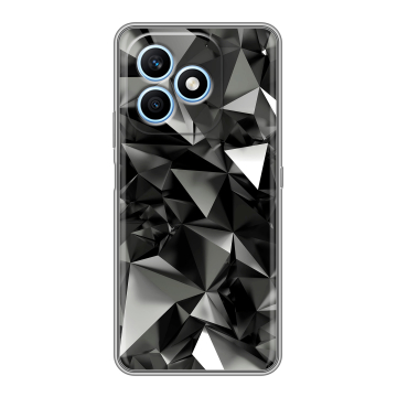 Силиконовый чехол на Honor X8d с принтом Черные кристаллы Силиконовый чехол на Honor X8d с принтом Черные кристаллы