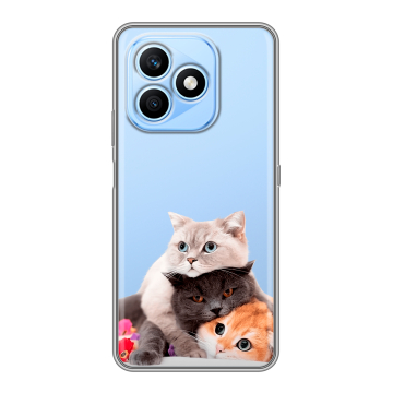 Силиконовый чехол на Honor X8d с принтом Кошки Силиконовый чехол на Honor X8d с принтом Кошки