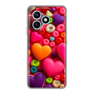 Силиконовый чехол на Honor X8d с принтом Сердечки Силиконовый чехол на Honor X8d с принтом Сердечки