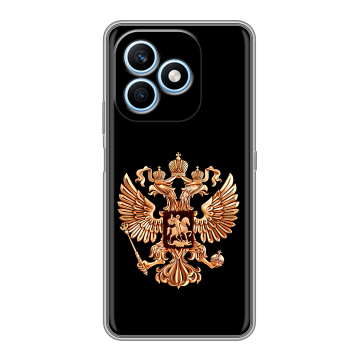 Силиконовый чехол на Honor X8d с принтом Герб России золотой