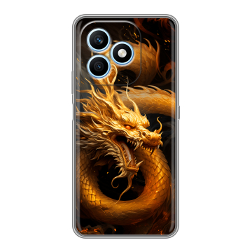 Силиконовый чехол на Honor X8d с принтом Золотой дракон