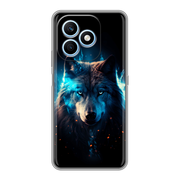 Силиконовый чехол на Honor X8d с принтом Волк ночной Силиконовый чехол на Honor X8d с принтом Волк ночной