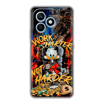 Силиконовый чехол на Honor X8d с принтом Дональд Дак Деньги