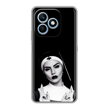 Силиконовый чехол на Honor X8d с принтом монашка Силиконовый чехол на Honor X8d с принтом монашка