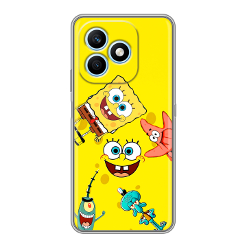 Силиконовый чехол на Honor X8d с принтом Спанч боб Спанчбоб Силиконовый чехол на Honor X8d с принтом Спанч боб Спанчбоб