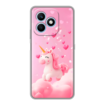 Силиконовый чехол на Honor X8d с принтом Единорог
