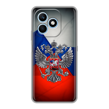 Силиконовый чехол на Honor X8d с принтом Флаг России