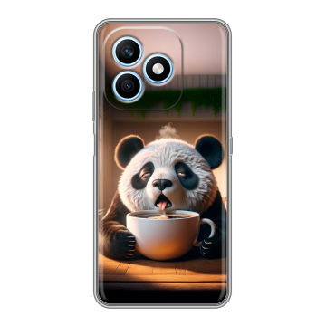 Силиконовый чехол на Honor X8d с принтом смешная панда Силиконовый чехол на Honor X8d с принтом смешная панда