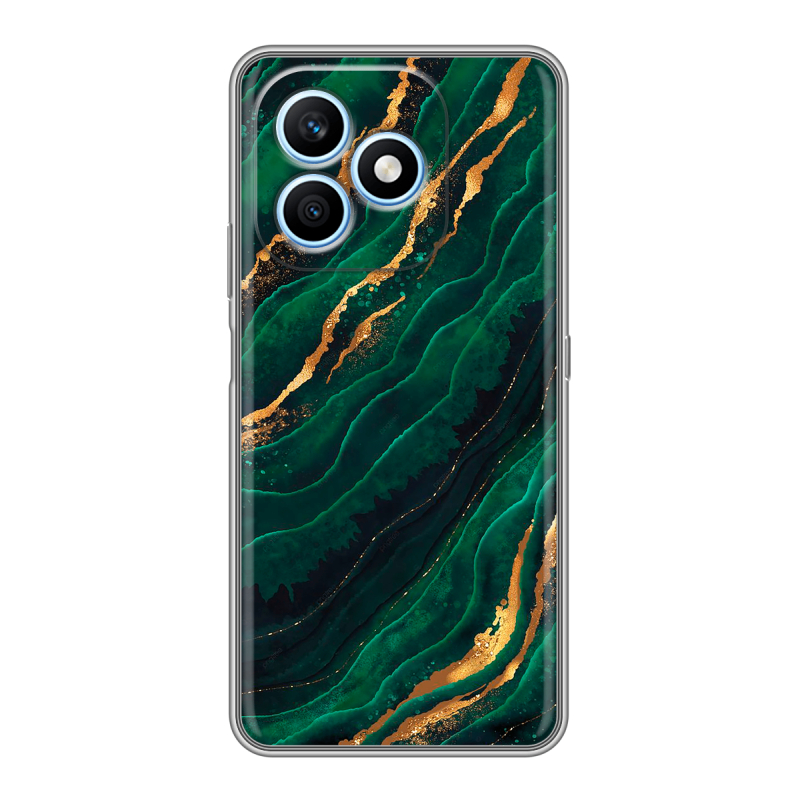 Силиконовый чехол на Honor X8d с принтом Мрамор зеленое золото Силиконовый чехол на Honor X8d с принтом Мрамор зеленое золото