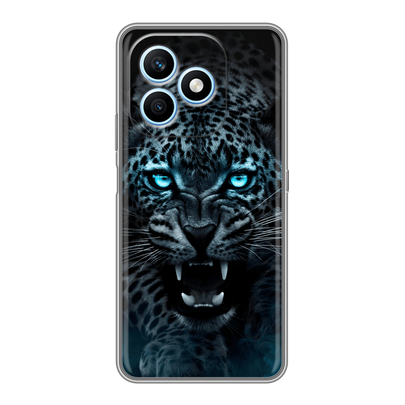 Силиконовый чехол на Honor X8d с принтом Темный леопард Силиконовый чехол на Honor X8d с принтом Темный леопард