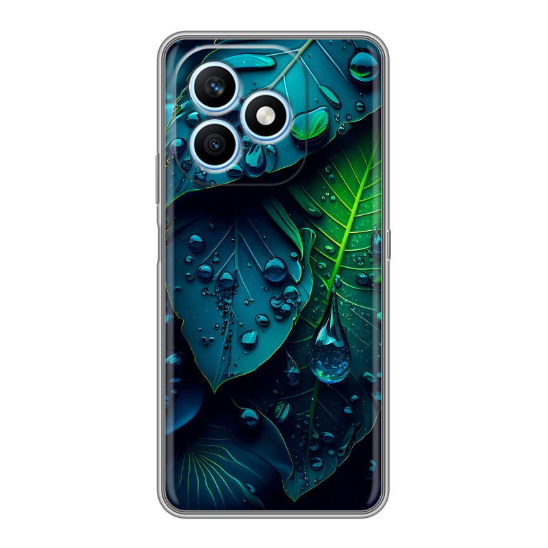 Силиконовый чехол на Honor X8d с принтом Листья Силиконовый чехол на Honor X8d с принтом Листья