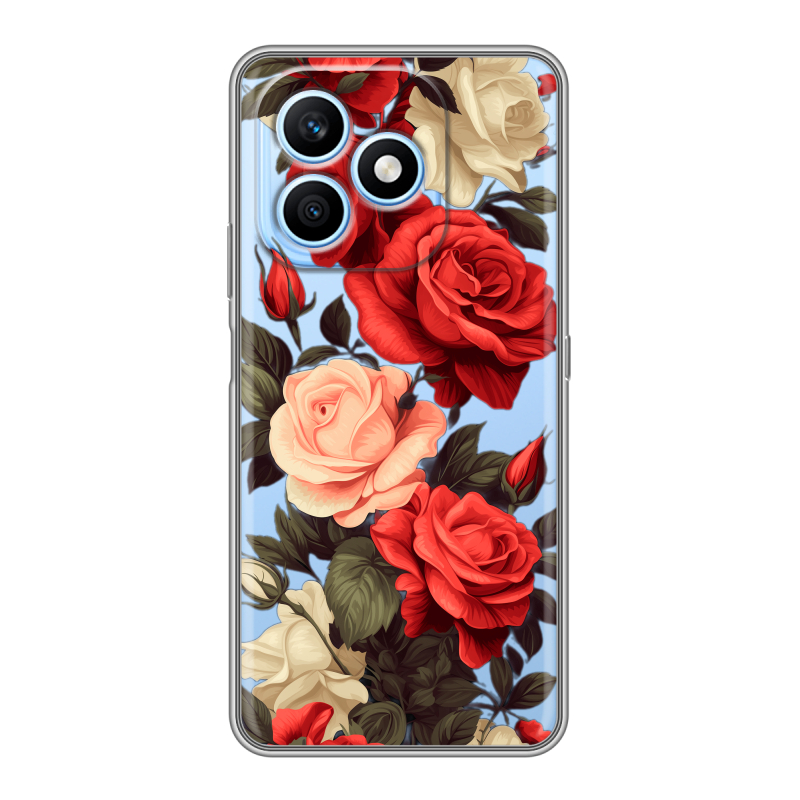 Силиконовый чехол на Honor X8d с принтом Розы Силиконовый чехол на Honor X8d с принтом Розы