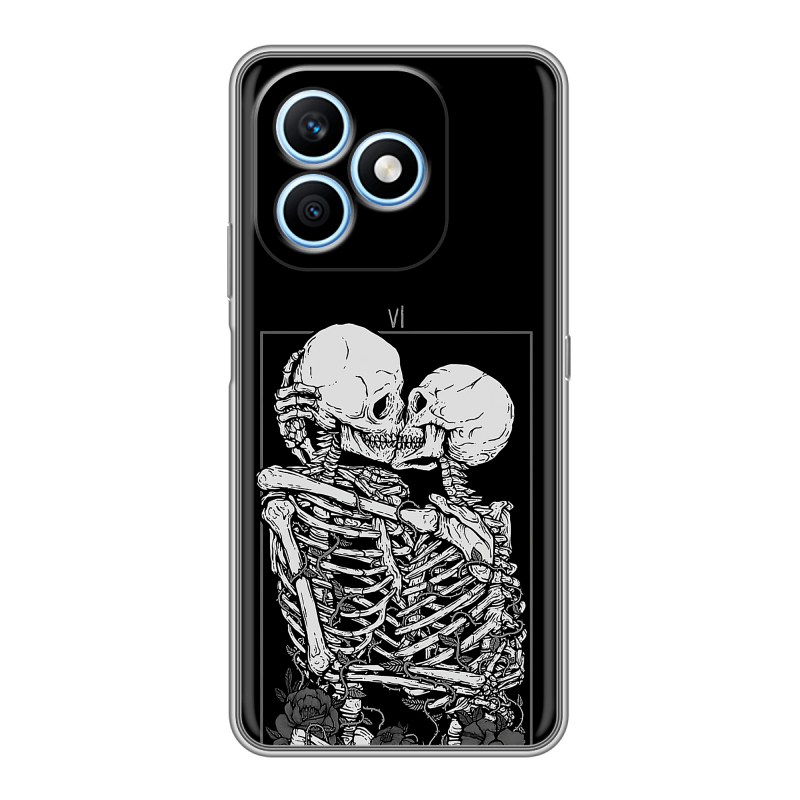 Силиконовый чехол на Honor X8d с принтом Поцелуй скелетов Силиконовый чехол на Honor X8d с принтом Поцелуй скелетов