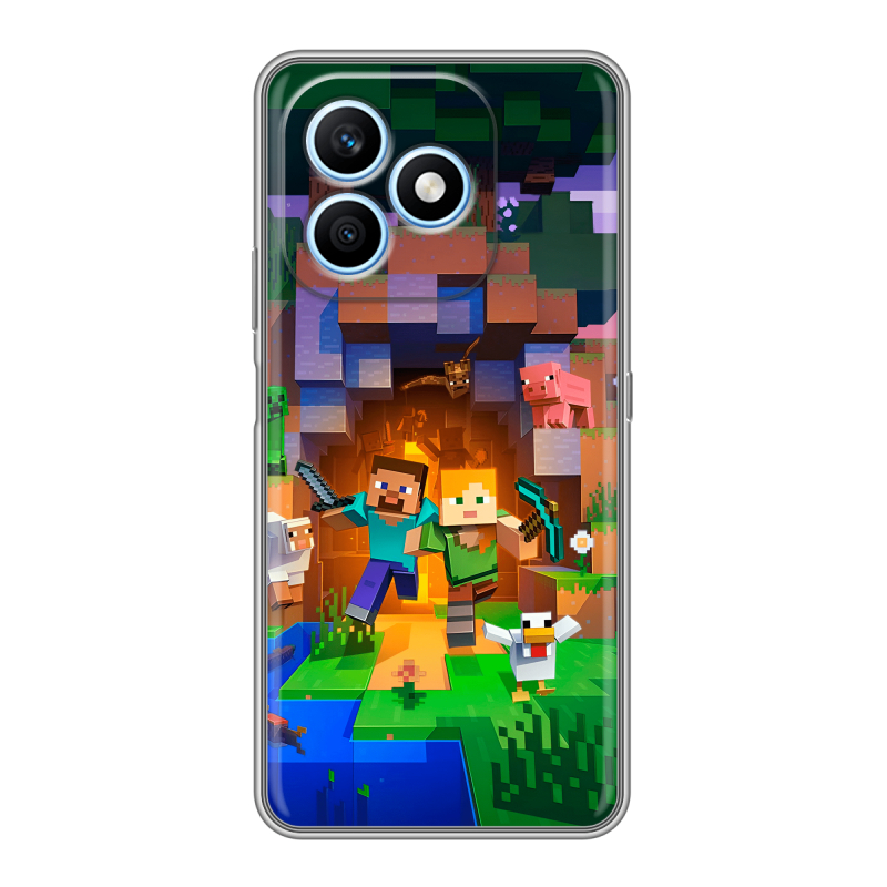 Силиконовый чехол на Honor X8d с принтом Майнкрафт Minecraft Силиконовый чехол на Honor X8d с принтом Майнкрафт Minecraft