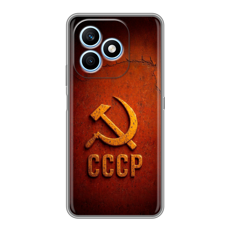 Силиконовый чехол на Honor X8d с принтом Флаг Герб СССР Силиконовый чехол на Honor X8d с принтом Флаг Герб СССР