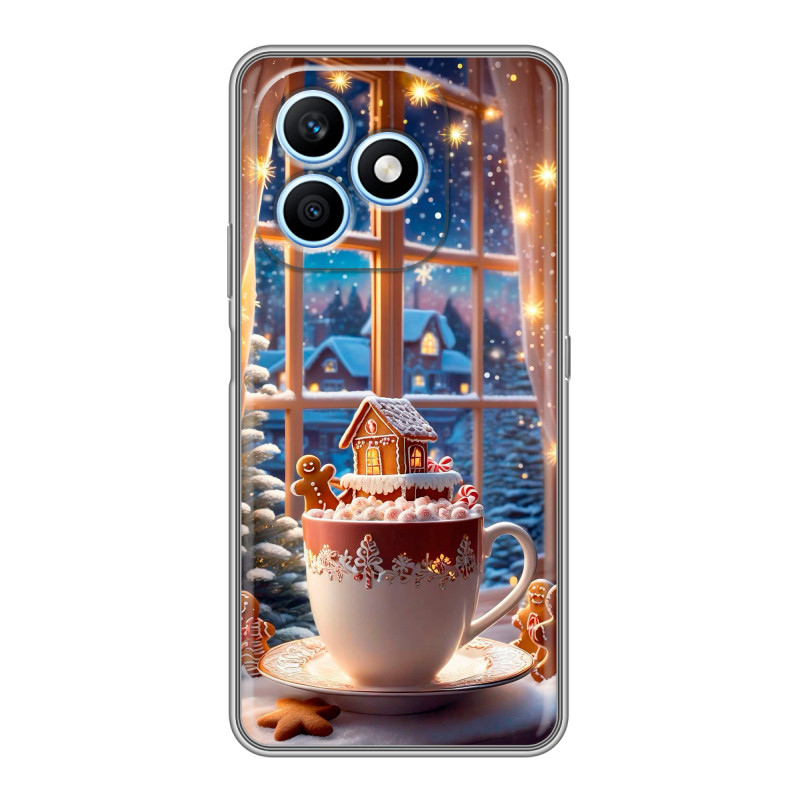 Силиконовый чехол на Honor X8d с принтом Новый год Силиконовый чехол на Honor X8d с принтом Новый год