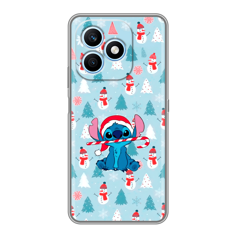 Силиконовый чехол на Honor X8d с принтом Стич Новый год Силиконовый чехол на Honor X8d с принтом Стич Новый год