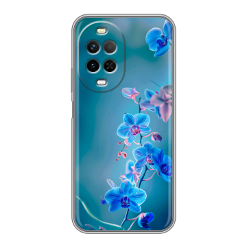 Силиконовый чехол на Huawei Nova 15 с принтом Голубые цветы Силиконовый чехол на Huawei Nova 15 с принтом Голубые цветы