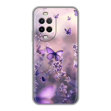 Силиконовый чехол на Huawei Nova 15 с принтом бабочки и лаванда Силиконовый чехол на Huawei Nova 15 с принтом бабочки и лаванда