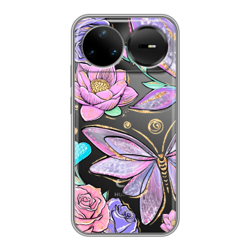 Силиконовый чехол на Huawei Nova 15 Pro с принтом Бабочки и цветы Силиконовый чехол на Huawei Nova 15 Pro с принтом Бабочки и цветы