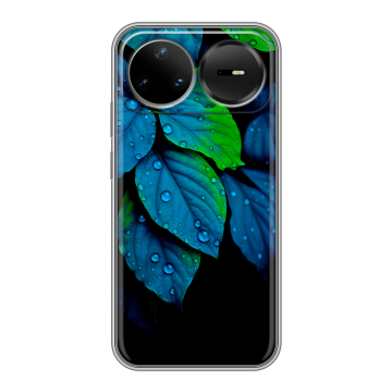 Силиконовый чехол на Huawei Nova 15 Pro с принтом Листья и роса Силиконовый чехол на Huawei Nova 15 Pro с принтом Листья и роса