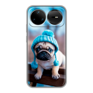 Силиконовый чехол на Huawei Nova 15 Pro с принтом Мопс в шапке Силиконовый чехол на Huawei Nova 15 Pro с принтом Мопс в шапке
