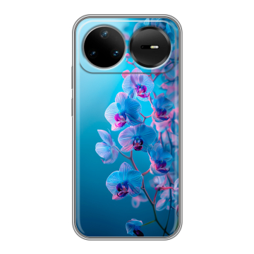 Силиконовый чехол на Huawei Nova 15 Pro с принтом голубые орхидеи Силиконовый чехол на Huawei Nova 15 Pro с принтом голубые орхидеи