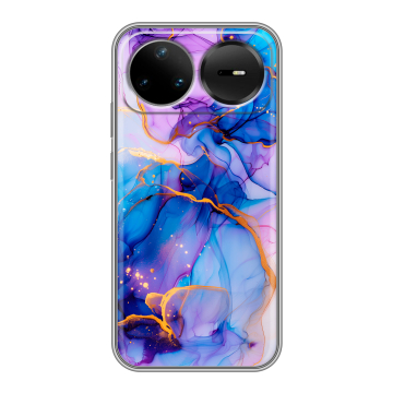 Силиконовый чехол на Huawei Nova 15 Pro с принтом синий мрамор Силиконовый чехол на Huawei Nova 15 Pro с принтом синий мрамор