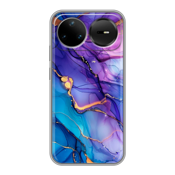 Силиконовый чехол на Huawei Nova 15 Pro с принтом синий мрамор