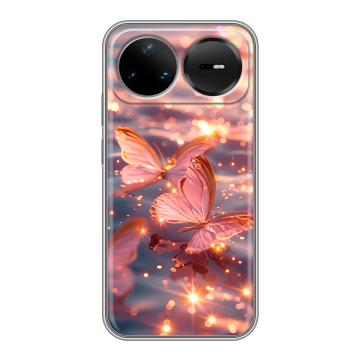 Силиконовый чехол на Huawei Nova 15 Pro с принтом бабочки розовые Силиконовый чехол на Huawei Nova 15 Pro с принтом бабочки розовые