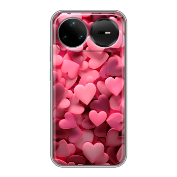 Силиконовый чехол на Huawei Nova 15 Pro с принтом розовые сердечки Силиконовый чехол на Huawei Nova 15 Pro с принтом розовые сердечки