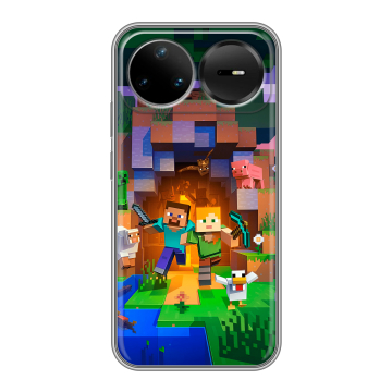Силиконовый чехол на Huawei Nova 15 Pro с принтом Майнкрафт Minecraft