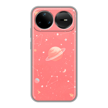 Силиконовый чехол на Huawei Nova 15 Pro с принтом Розовый космос