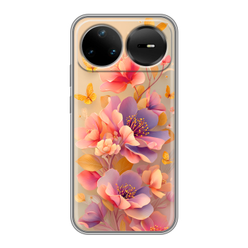 Силиконовый чехол на Huawei Nova 15 Pro с принтом Цветы и бабочки Силиконовый чехол на Huawei Nova 15 Pro с принтом Цветы и бабочки