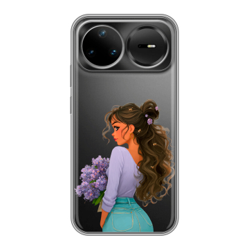 Силиконовый чехол на Huawei Nova 15 Pro с принтом девушка цветы Силиконовый чехол на Huawei Nova 15 Pro с принтом девушка цветы