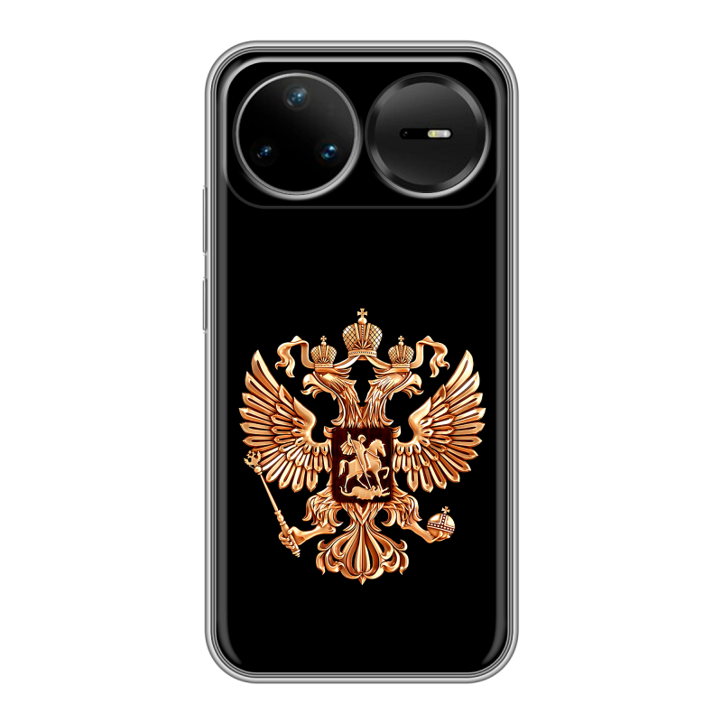 Силиконовый чехол на Huawei Nova 15 Pro с принтом Герб России золотой Силиконовый чехол на Huawei Nova 15 Pro с принтом Герб России золотой
