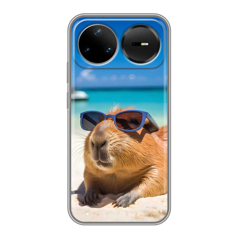 Силиконовый чехол на Huawei Nova 15 Pro с принтом Капибара Силиконовый чехол на Huawei Nova 15 Pro с принтом Капибара