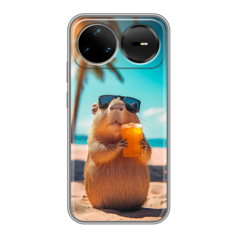 Силиконовый чехол на Huawei Nova 15 Pro с принтом Капибара Силиконовый чехол на Huawei Nova 15 Pro с принтом Капибара