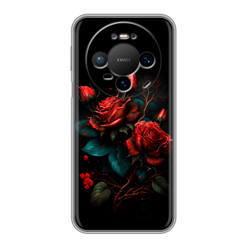 Силиконовый чехол на Huawei Mate 80 Pro с принтом Розы красные Силиконовый чехол на Huawei Mate 80 Pro с принтом Розы красные