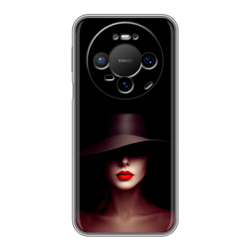 Силиконовый чехол на Huawei Mate 80 Pro с принтом Девушка в шляпе Силиконовый чехол на Huawei Mate 80 Pro с принтом Девушка в шляпе