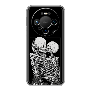Силиконовый чехол на Huawei Mate 80 Pro с принтом Поцелуй скелетов Силиконовый чехол на Huawei Mate 80 Pro с принтом Поцелуй скелетов