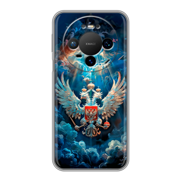 Силиконовый чехол на Huawei Mate 80 Pro с принтом Герб флаг России Силиконовый чехол на Huawei Mate 80 Pro с принтом Герб флаг России