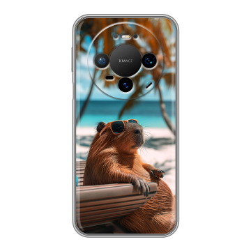 Силиконовый чехол на Huawei Mate 80 Pro с принтом Капибара Силиконовый чехол на Huawei Mate 80 Pro с принтом Капибара