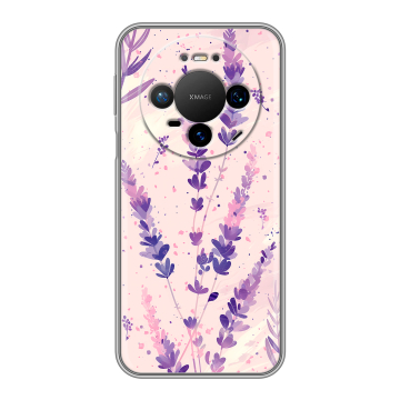 Силиконовый чехол на Huawei Mate 80 Pro с принтом цветы лаванда Силиконовый чехол на Huawei Mate 80 Pro с принтом цветы лаванда