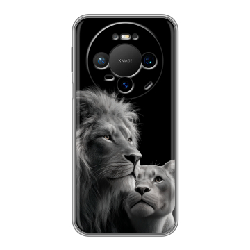 Силиконовый чехол на Huawei Mate 80 Pro с принтом Лев кошки