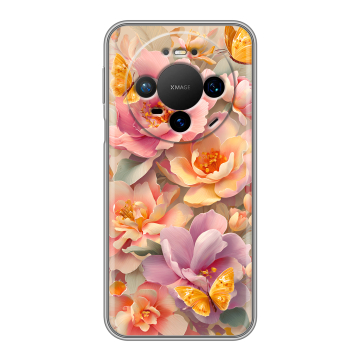 Силиконовый чехол на Huawei Mate 80 Pro с принтом Цветы и бабочки