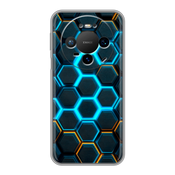 Силиконовый чехол на Huawei Mate 80 Pro с принтом Неоновые соты